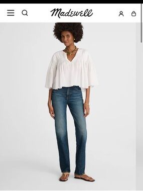 Madewell Women  Medium Blue Longline Jeans